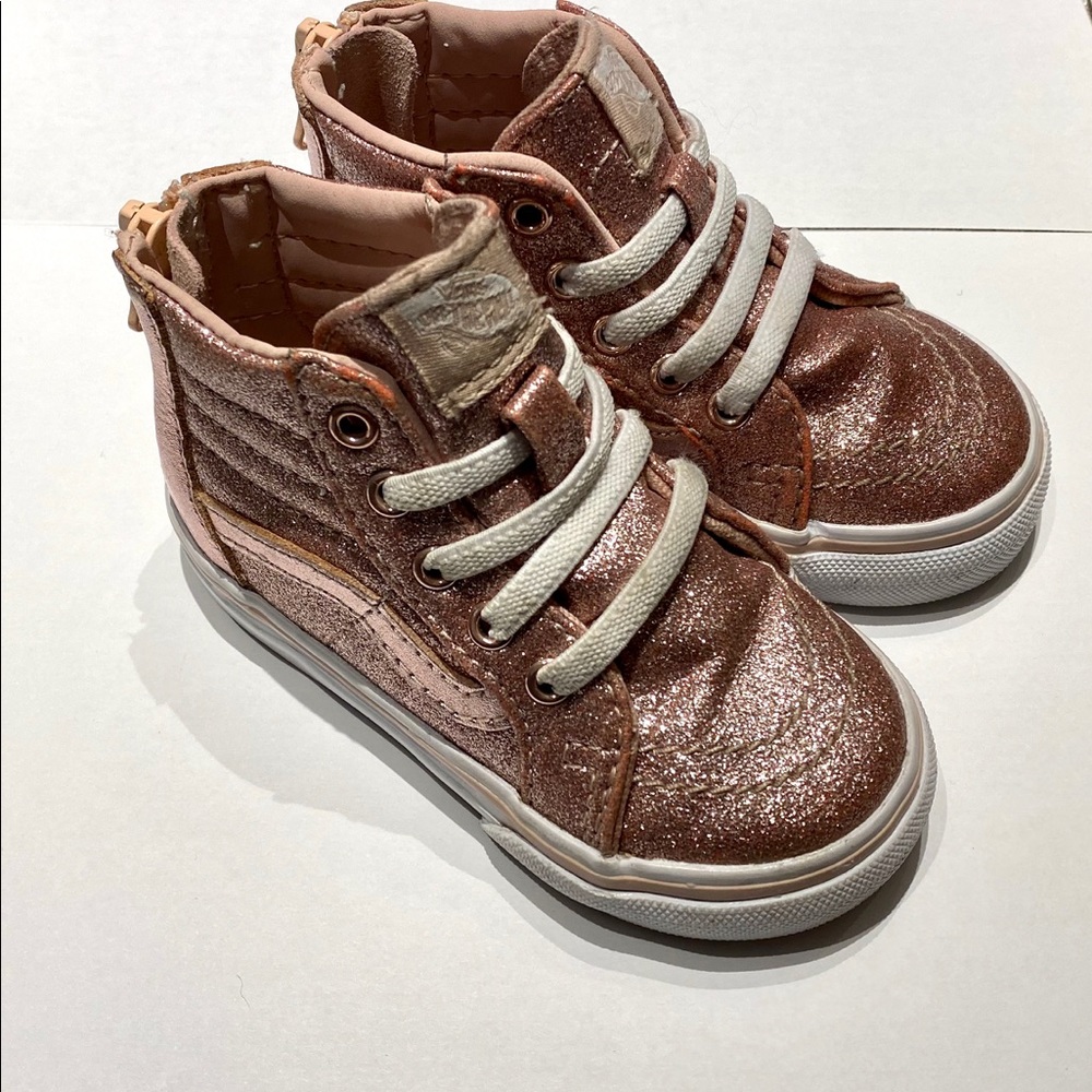 Vans Toddlers Glitter Metallic Sk8-Hi Zip Blush